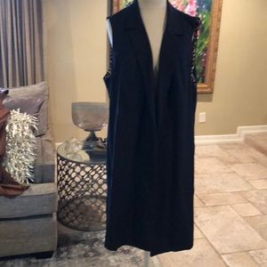 Black long lapeled Vest.